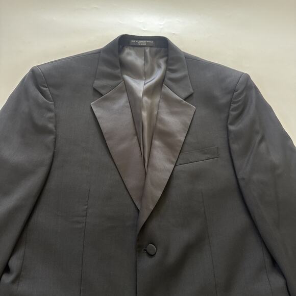 Jones New York 40R 34x29 Black 100% Wool Mens Jacket Pants Tux Tuxedo - Picture 3 of 16